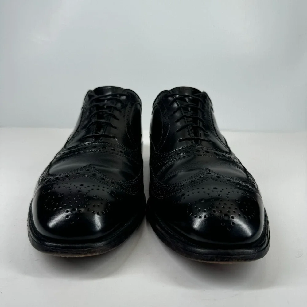 Allen Edmonds McAllister Men's 9.5C Black Leather Wingtip Oxford Dress Shoe 6215